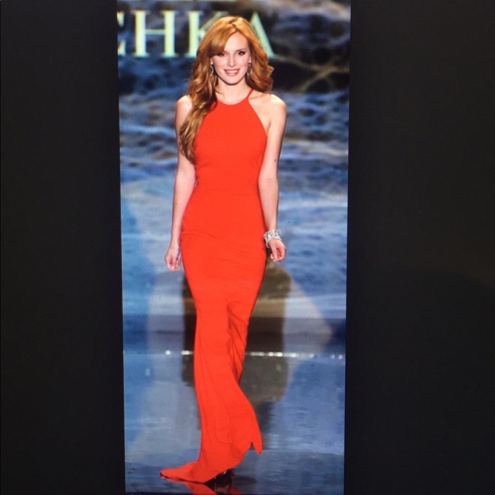 Red Backless Gown Badgley Mischka